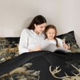thumbnail image 4 of Castle Fairy Rustic Vintage Deer Queen Comforter Set 3 Pieces,Autumn Wildflower Comforter Sets Queen,Sepia Black Cream,Black Reversible,1 Comforter and 2 Pillowcases, 4 of 6