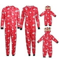 thumbnail image 4 of ZOELNIC Matching Family Christmas Pajamas Set Snowman Hoodie Jumpsuit Romper Holiday Pjs Onesies Sleepwear, Mom-XL, 4 of 9