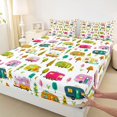 thumbnail image 4 of Erosebridal Kids Happy Camping Full Size Sheets 4-Piece,Colorful Adventure RV Car Bed Sheets For Boys Girls Teens, 4 of 5