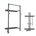 thumbnail image 1 of KFFKFF Folding Power Cage, Wall-Mounted Power Rack Squat Rack, Multifunctional Strength Training Workout Equipment with Landmine Holder, Adjustable J-Hooks & Pull-Up Bar for Home Gym, 1000LBS, 1 of 9