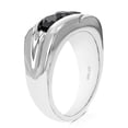 thumbnail image 2 of Vir Jewels 1.10 CTTW 3 Stone Men's Black Diamond Engagement Ring in .925 Sterling Silver Size 6, 2 of 6