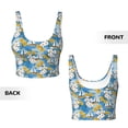 thumbnail image 6 of Goofa Flower and Sail Boat Printed Sports Bras for Women, High Impact Running Bra Workout Crop Tank Tops Longline Sports Bra Push up-X-Large, 6 of 9