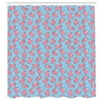 thumbnail image 3 of Ambesonne Vibrant Shower Curtain, Cartoon Piglets Wings, 69"Wx70"L, Pale Pink Pale Blue, 3 of 5