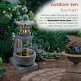 thumbnail image 3 of Alpine Corporation 31"H Outdoor Tranquil Zen Pagoda Fountain with LED Lights, Gray, 3 of 13