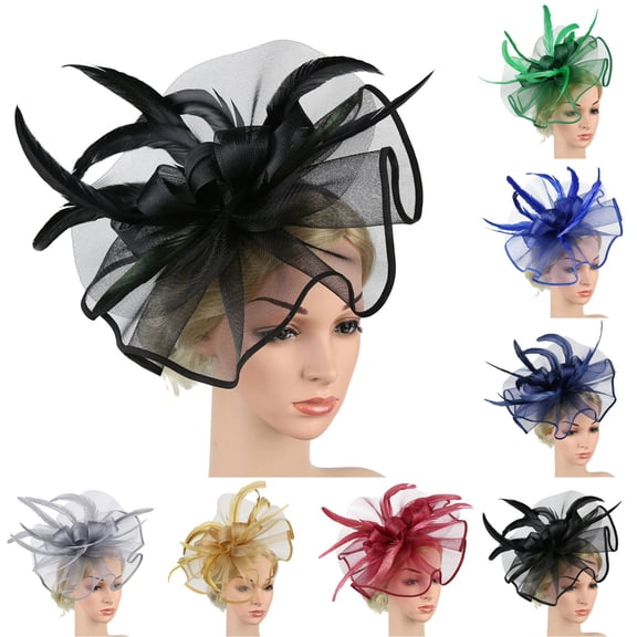 Fascinators Hats for Women LSQii Flower Mesh Ribbons Bow Knot Headband Beige Headwear Beret Pillbox Hat for Tea Party Church Bridal Wedding Gift