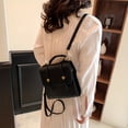 thumbnail image 5 of Vintage Preppy Style Backpack - Stylish Buckle Decorative Flap, Classic Design - Durable Schoolbag for Daily Use, Versatile Travel Daypack for Short Trips, On-Trend Fashion, Comfortable Top Handle for, 5 of 5