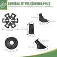 thumbnail image 2 of 10Pcs Trekking Pole Tips Rubber Replacement Protectors for Hiking Sticks & Nordic Walking Poles, 2 of 7