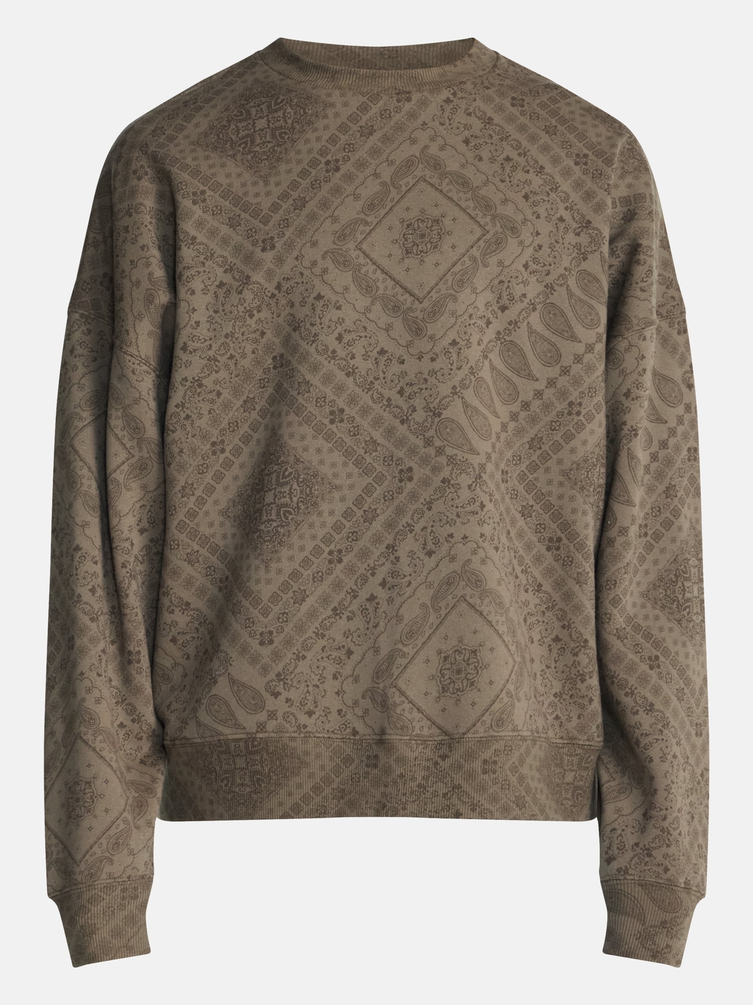 No Boundaries Crewneck Fleece Sweatshirt with Long Sleeves, Men's XS-4XLT