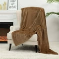 thumbnail image 4 of Fleece Blankets Super Soft Flannel Fuzzy Blanket for Bed Couch Luxury Cozy Plush Microfiber Blanket-Twin Size Coffee Brown, 4 of 6