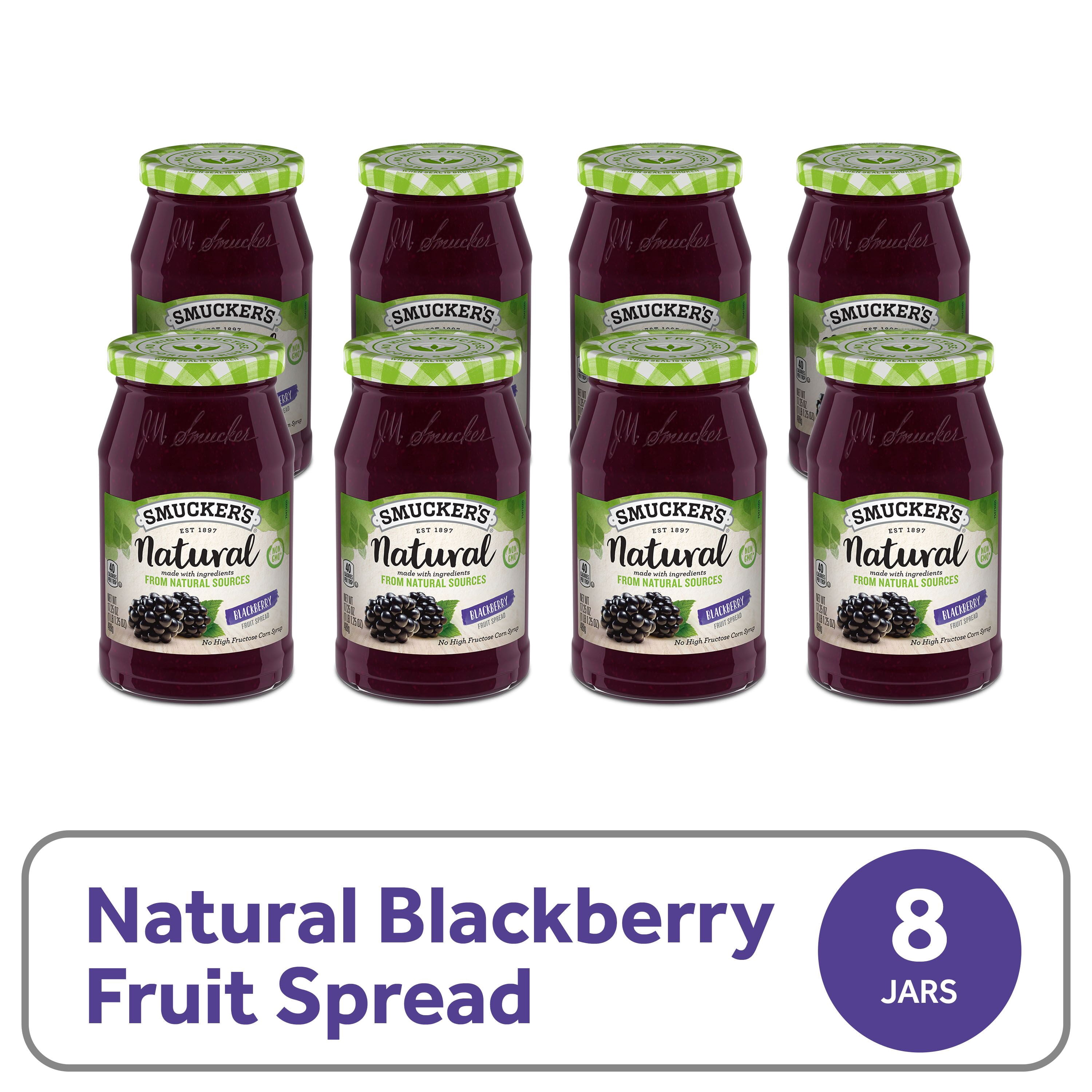 (8 pack) Smucker's Natural Blackberry Fruit Spread, 17.25 oz