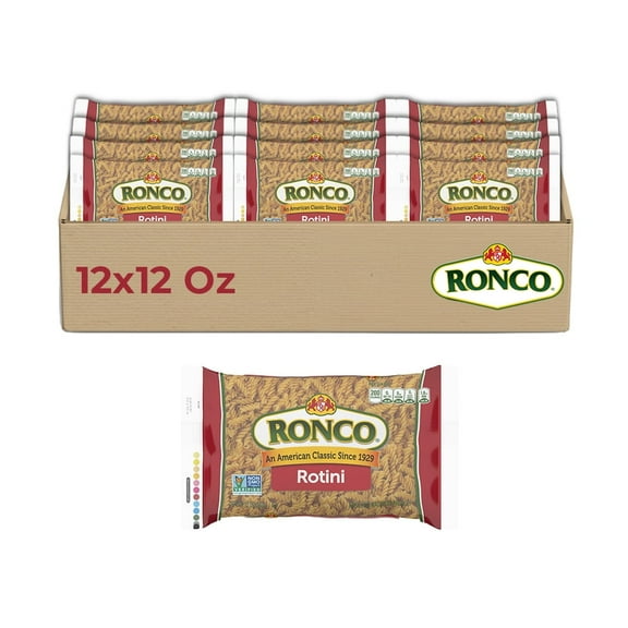 Ronco Rotini Pasta – 12-Pack (12 oz Each) – Classic spiral-shaped pasta perfect for a variety of dishes.