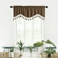 thumbnail image 5 of Btomtd Rod Pocket Valance Curtains with Fringed Detail Elegant Valances for Windows to Decorate Home Interior Windows Valances - 51.96"x18.11", Coffee, 5 of 8
