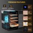 thumbnail image 2 of EastVita Cigar Humidor Cabinet 300 Count, 3 in 1 50L Electric Humidor with Hygrometer, Humidifier, Cooling Fan & Spanish Cedar Lining, Lights Control System, Desktop Multi Large Drawers, 2 of 7