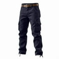 thumbnail image 3 of Sakmal Mens Cargo Pants Work Straight Leg Multi Pockets Blue Men's Pants, 3 of 4