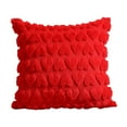 thumbnail image 2 of PEONAVET Valentines Throw Pillow Covers 18×18 Inch Velvet Heart Pillow Cover for Valentines Day Decorations Soft Faux Wool Heart Pillow Case for Couch Sofa(Red), 2 of 6