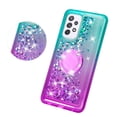 thumbnail image 3 of SOGA Quicksand Cover Cute Girl Phone Case Compatible for Samsung Galaxy A33 5G Case, with Diamond Ring for Magnetic Car Mounts and Lanyard - Purple / Teal, 3 of 5
