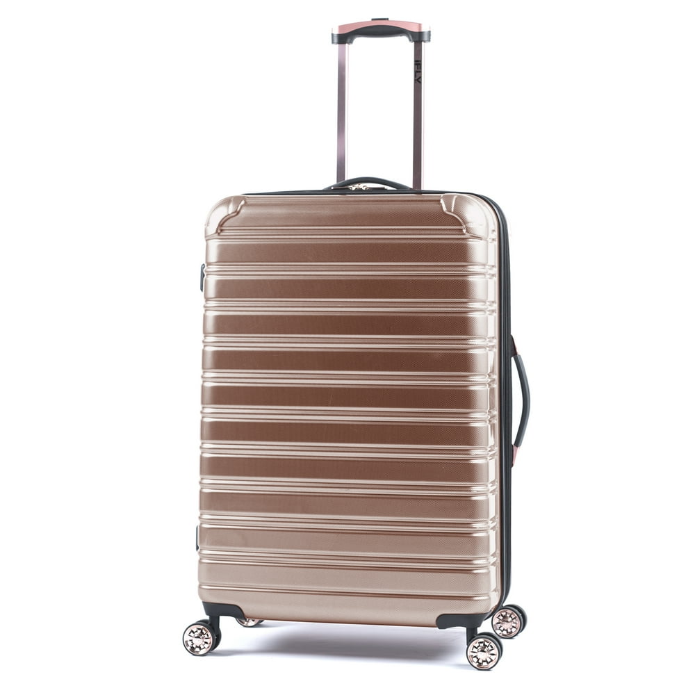 iFLY iFLY Hard Sided Fibertech 28" Checked Luggage, Rose Gold Luggage
