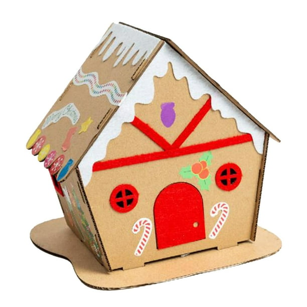 Kits de casas de cartón de Navidad, manualidades navideñas, juegos