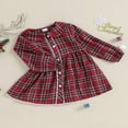 thumbnail image 2 of Robe de Noël pour Tout-Petit Fille, Manches Longues, Imprimé à Carreaux, Robe Princesse Trapèze, 2 of 7