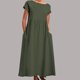 thumbnail image 1 of WILLBEST Vestidos De Mujer Vestido De Lino Suelto Sin Mangas De Color Sólido Con Bolsillos Laterales, 1 of 3