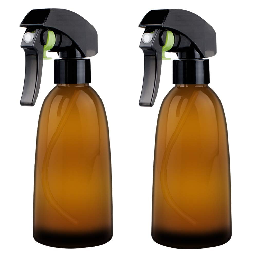 Peralng 2 Pcs Empty Amber Glass Spray Bottles with