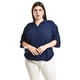 thumbnail image 1 of Blusa de manga 3/4 Roman Fashion /Tallas Extras, 2658 (Azul marino) azul marino 36, 1 of 6