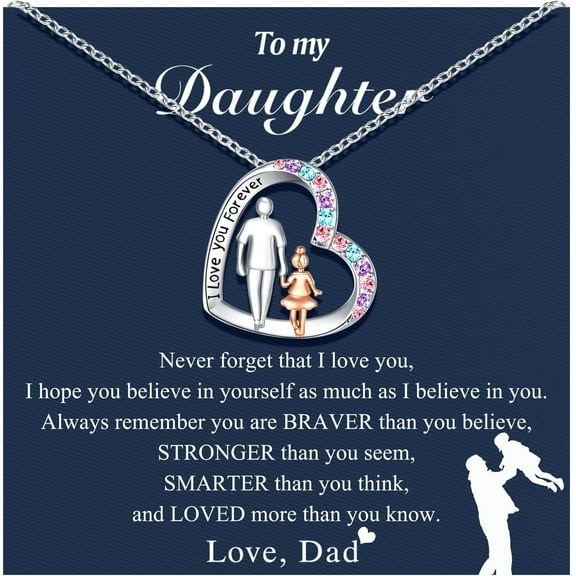 Sunyuer Daughter Necklace from Dad Daddy Father Valentines Birthday Gifts for Daughter Jewelry