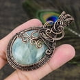 thumbnail image 3 of Natural Aquamarine Gemstone Handmade Copper Wire Wrap Gift Pendant 2.96, 3 of 4