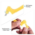 thumbnail image 3 of Unique Bargains 360 Degree Rotating Pen Cutter, 3 Pcs Craft Cutting Tool with Cutter Head, Yellow, Blue, Rose Red, 3 of 5