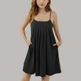 thumbnail image 6 of Dress for Girls Casual Dresses Sleeveless A-line Sundress Summer Dresses for Girls 5-13 Party Dress Black 12-13 Years, 6 of 6