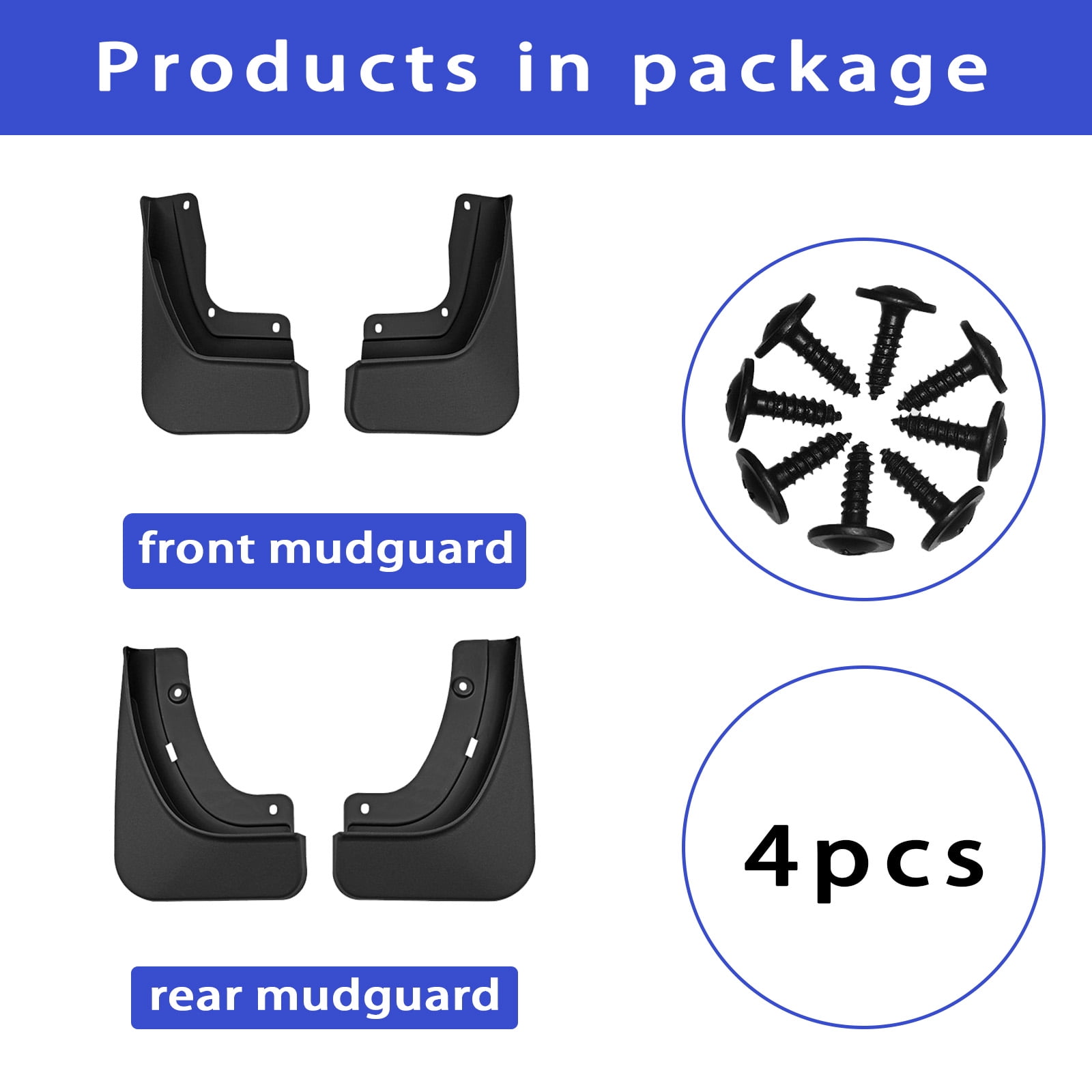 4PCS Mud Flaps For Jeep Grand Cherokee 2022-2023, Front & Rear Mudguards Accessories, Custom No Drilling Splash Guards-black
