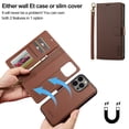 thumbnail image 2 of Dteck Wallet Case for iPhone 15 Pro Max, Luxury PU Leather Detachable Magnetic 2 in 1 Case Kickstand Credit Card Slots Wireless Charging Compatible with iPhone 15 Pro Max,Brown, 2 of 8