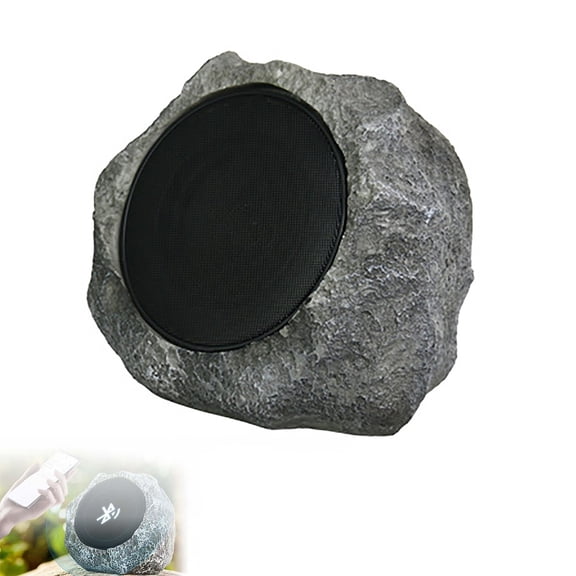 Solar Powered Bluetooth Rock Speaker, Outdoor Waterproof, Wireless Stereo, for Patio, Pool, Garden, Yard