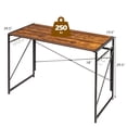 thumbnail image 2 of Gymax Folding Computer Desk Writing Study Desk Home Office w/ 6 Hooks Rustic Brown, 2 of 10