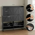 thumbnail image 3 of FANRAL Shoe Storage Cabinet for Entryway,6 Flip Drawers Shoe Rack Organizer,Wooden Narrow Shoes Cabinet,Black, 3 of 8