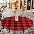 thumbnail image 6 of Red Black Buffalo Plaid Round Tablecloth for 36-44 Inch Tables, Fitted Table Cover with Elastic Edge, Black Red Checkered Waterproof Outdoor Table Cloth Protector for Patio Garden Dinner Picnic, 6 of 9