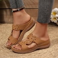 thumbnail image 2 of HAJWOH Orthopedic Sandals for Women Arch Support Summer Flat Sandals Breathable Non Slip Slip on Work Shoes Vacation Beach 2026 New Foam Shoes Brown 41, 2 of 4