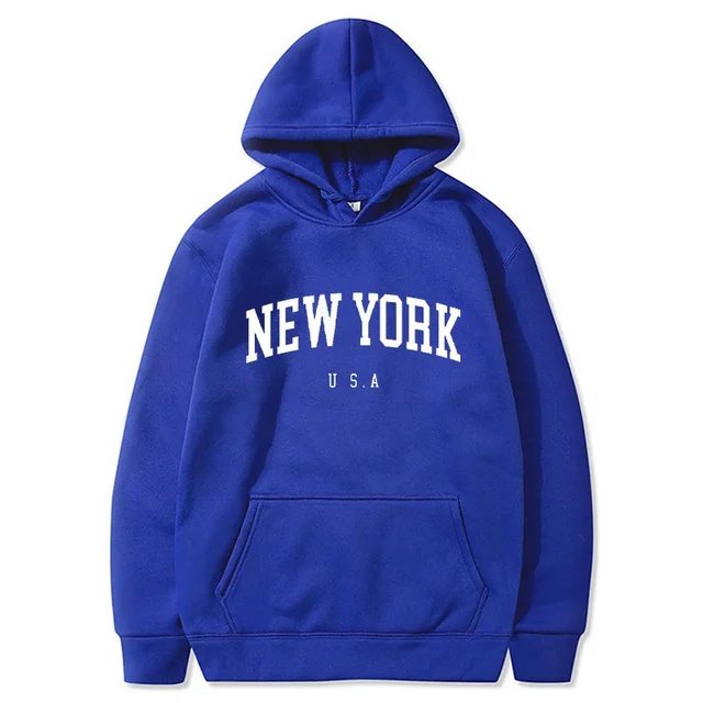 Sudaderas con capucha de la ciudad de Estados Unidos de Nueva York para hombre y mujer, sudaderas con estampado de letras a la moda