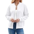 thumbnail image 3 of Suéter Tipo Cárdigan con Cremallera para Mujer, Sudadera con Capucha, Chaqueta de Larga, Conjuntos de Cuello Redondo, Abrigo Informal. XL, 3 of 10