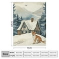thumbnail image 4 of COMIO Flannel Blanket Throw (Universal 1) Winter Wonderland Reindeer Fox Exquisite Gifts White, 4 of 6