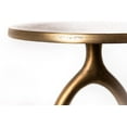 thumbnail image 2 of Quality Home Textured Cast Aluminum Open Column White Marble Base Round Drink Side Table, 10”W x 24”H, Antique Brass, 2 of 5
