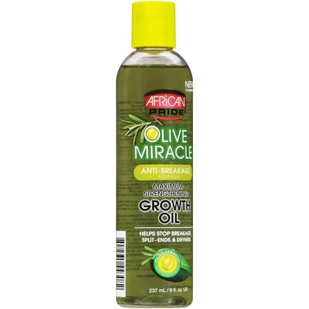 African Pride Olive Miracle Anti-Breakage Formula Maximum Strengthening Growth Oil 8 fl. oz. (Best Oil For African American Hair Growth)