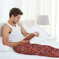 thumbnail image 5 of Naloa Vintage Red Paisley Pajama Pants Men, PJ Bottoms, Sleep & Lounge Pants-Small, 5 of 6