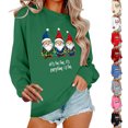 thumbnail image 1 of Meichang Chandails en Molleton de Noël pour Femmes Imprimé Mignon de Noël Manches Longues Col Rond Chandail Décontracté Automne Hiver, 1 of 7