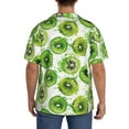 thumbnail image 3 of KLL Green Kiwi Print Men's Shirt Short Sleeve Button Down Summer Cuba Beach Shirts- X-Large, 3 of 5
