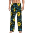 thumbnail image 1 of Balery Sunflowers And Blue Flower Pantalones de pijama para hombre, pijama ultraligero, pantalón de descanso-Small, 1 of 6