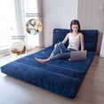 thumbnail image 5 of MAXYOYO Fluffy Soft Bean Bag Sofa Bed,Extra Thick Adult Floor Mattress with Washable Soft Faux Fur Cover,Folding sofa bed for Bedroom Living Room,Navy,Twin, 5 of 7