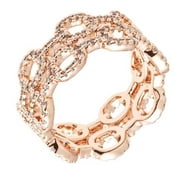 Sole Du Soleil SDS10835R8 Petunia Collection Womens 18k Rose Gold Plated Double Chain Fashion Ring - Size 8