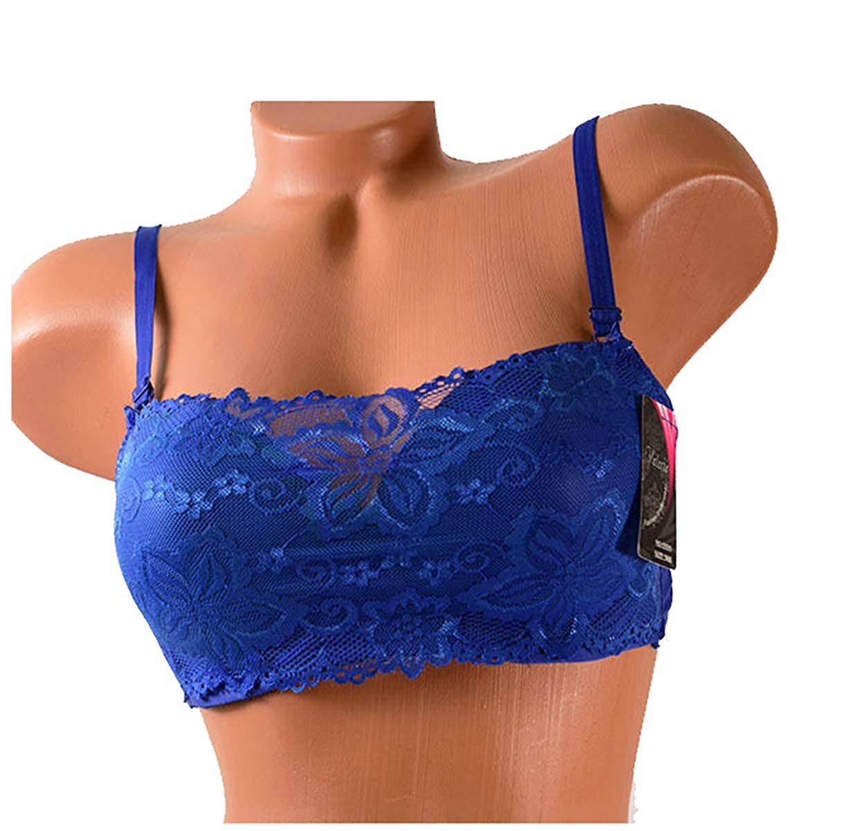 6 Pieces Full Coverage Camisole Demi Front Lace Cami Bra AC (36B, 3355