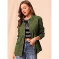 thumbnail image 2 of Chaqueta Utilitaria Ligera Con Bolsillos Con Solapa En La Cintura Con Cordón Para Mujer Verde oliva L, 2 of 6